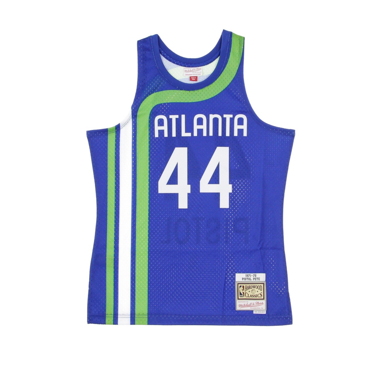 MITCHELL & NESS NBA SWINGMAN JERSEY PETE MARAVICH NO.44 1971-72 ATLHAW ROAD SMJYCP18193-AHAROYA71PMA