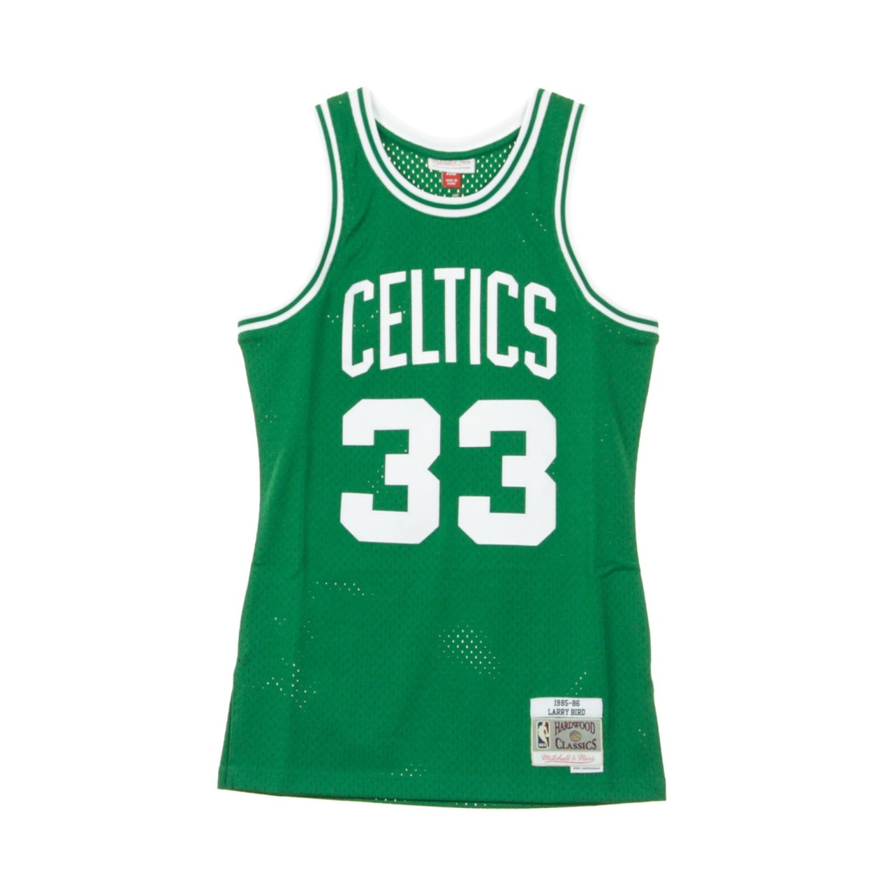 MITCHELL & NESS NBA SWINGMAN JERSEY LARRY BIRD NO.33 1985-86 BOSCEL ROAD MN-NBA-353J-301-FGYLBI-BOSCEL