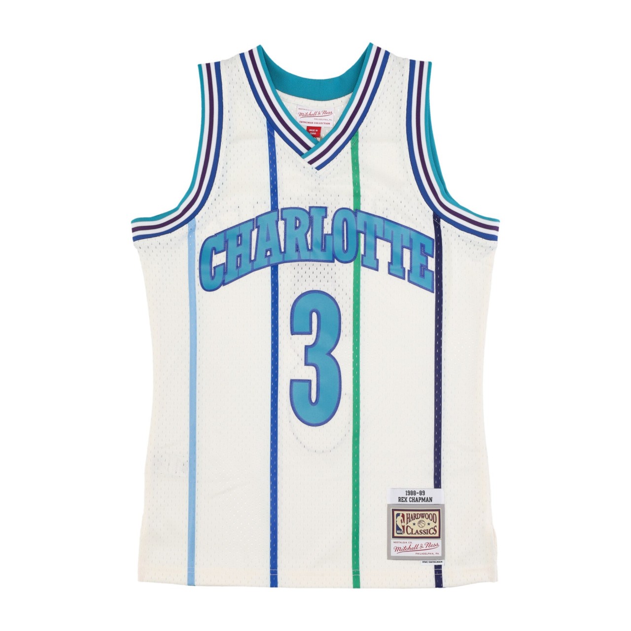 MITCHELL & NESS NBA OFF WHITE TEAM COLOR SWINGMAN JERSEY HARDWOOD CLASSICS 1988 NO 3 REX CHAPMAN CHAHOR TFSM5052-CHO88RCHOFWH