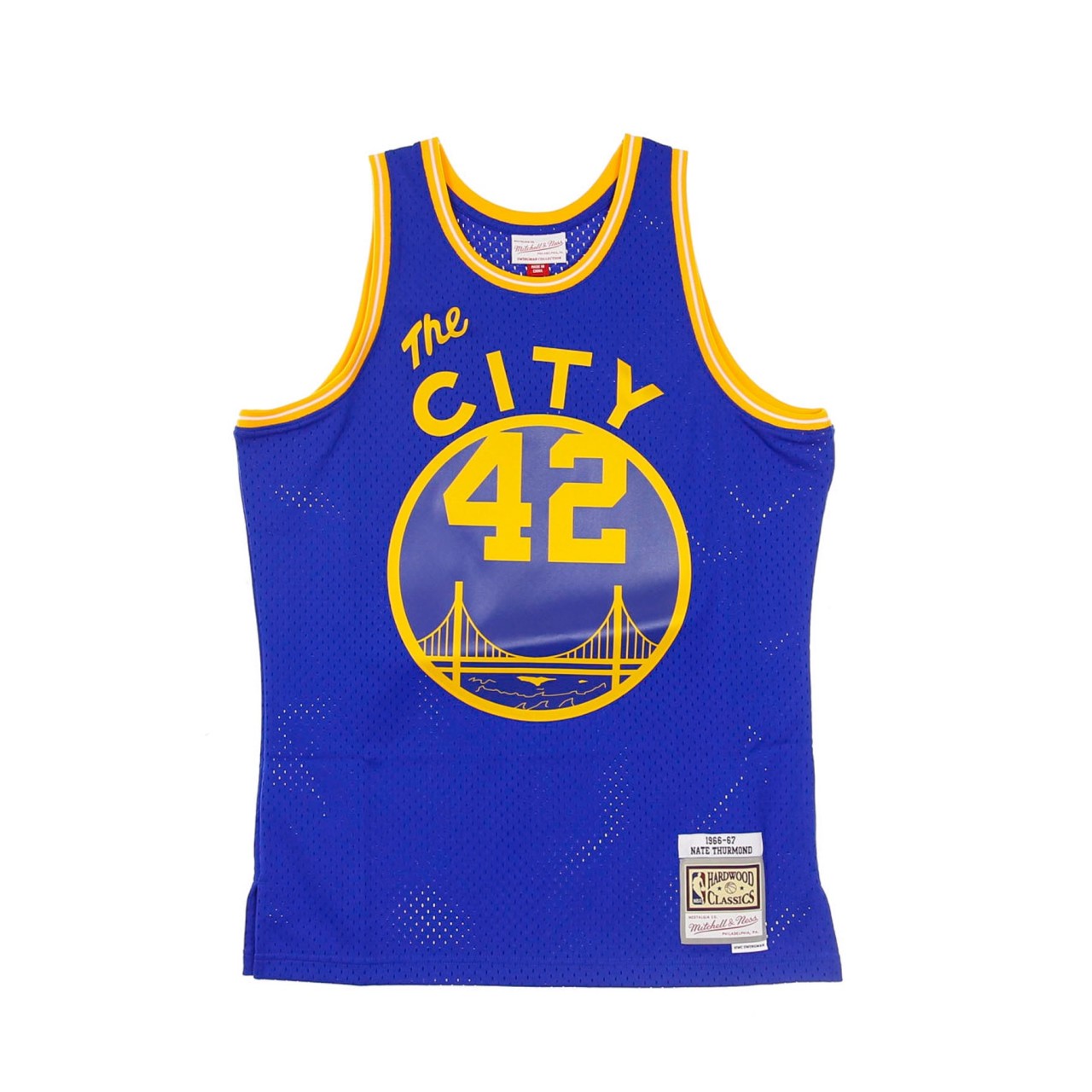 MITCHELL & NESS NBA SWINGMAN JERSEY HARDWOOD CLASSICS NO.42 NATE THURMOND 1966-67 SAFWAR ROAD SMJYSB19027-SFWROYA66NTH