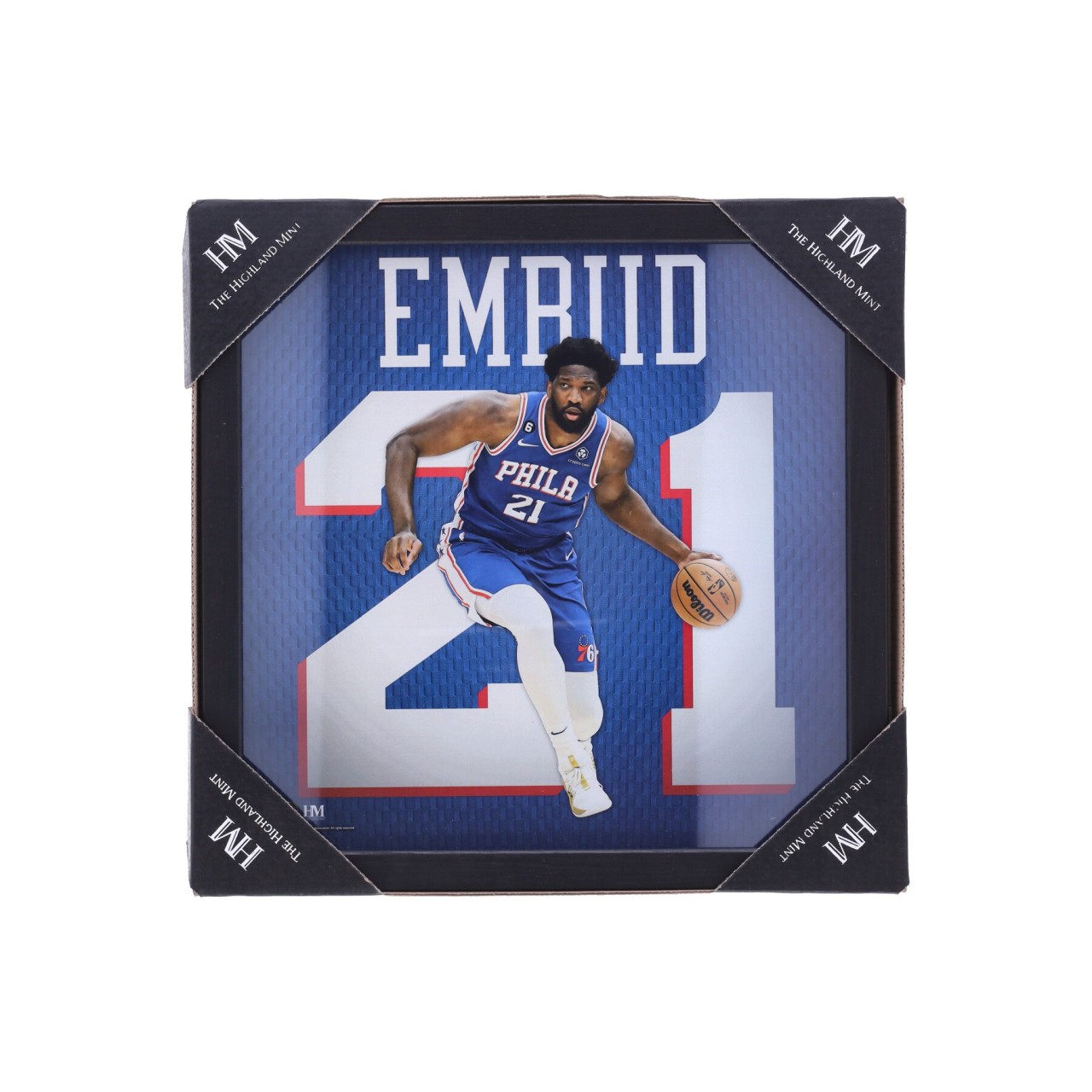 THE HIGHLAND MINT NBA NO 21 JOEL EMBIID IMPACT JERSEY FRAME PHI76E PHOTO17316K