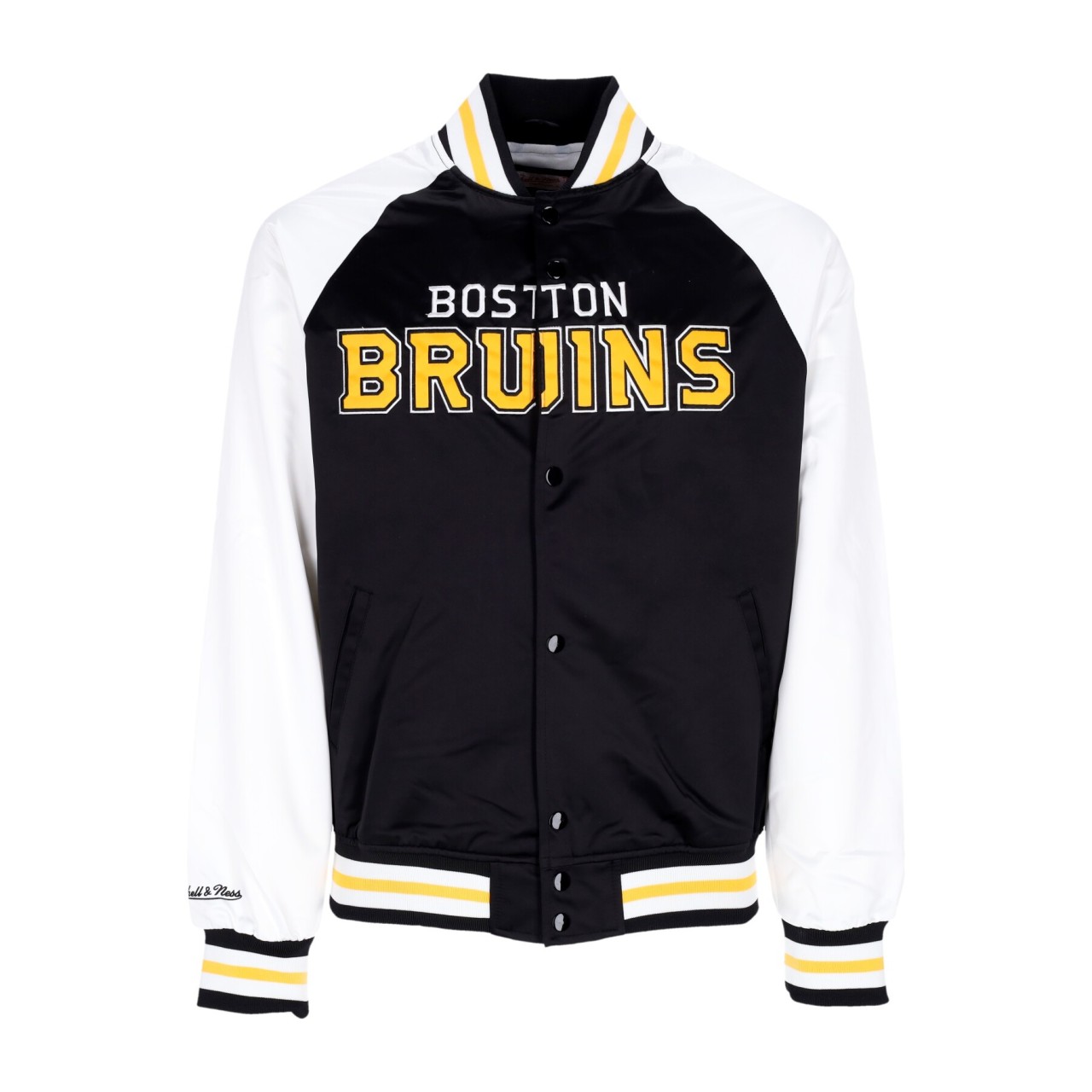 MITCHELL & NESS NHL PRIMETIME LW SATIN JACKET BOSBRU OJBF4992-BBNYYPPPBLCK