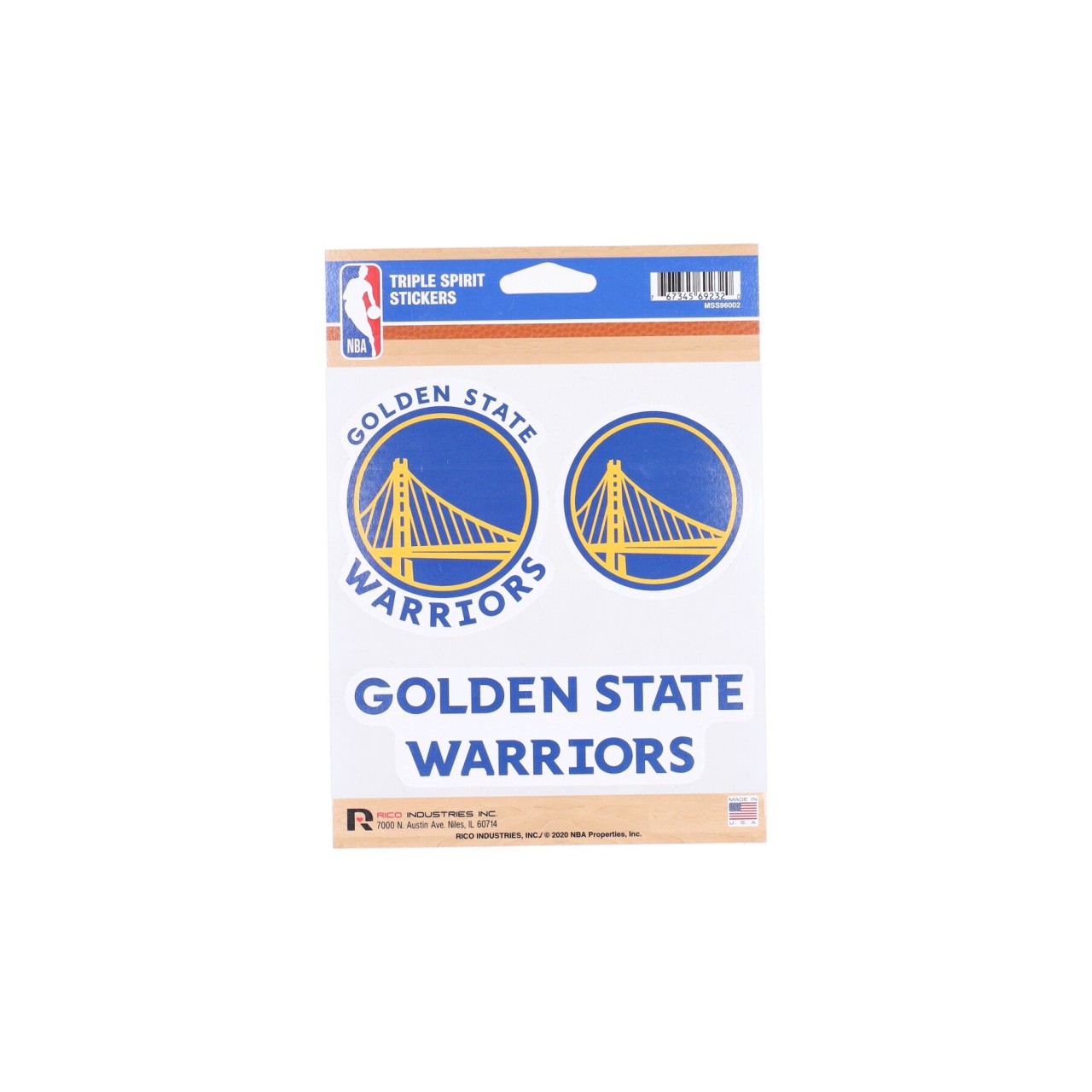 RICO INDUSTRIES NBA TRIPLE SPIRIT STICKERS GOLWAR MSS96002