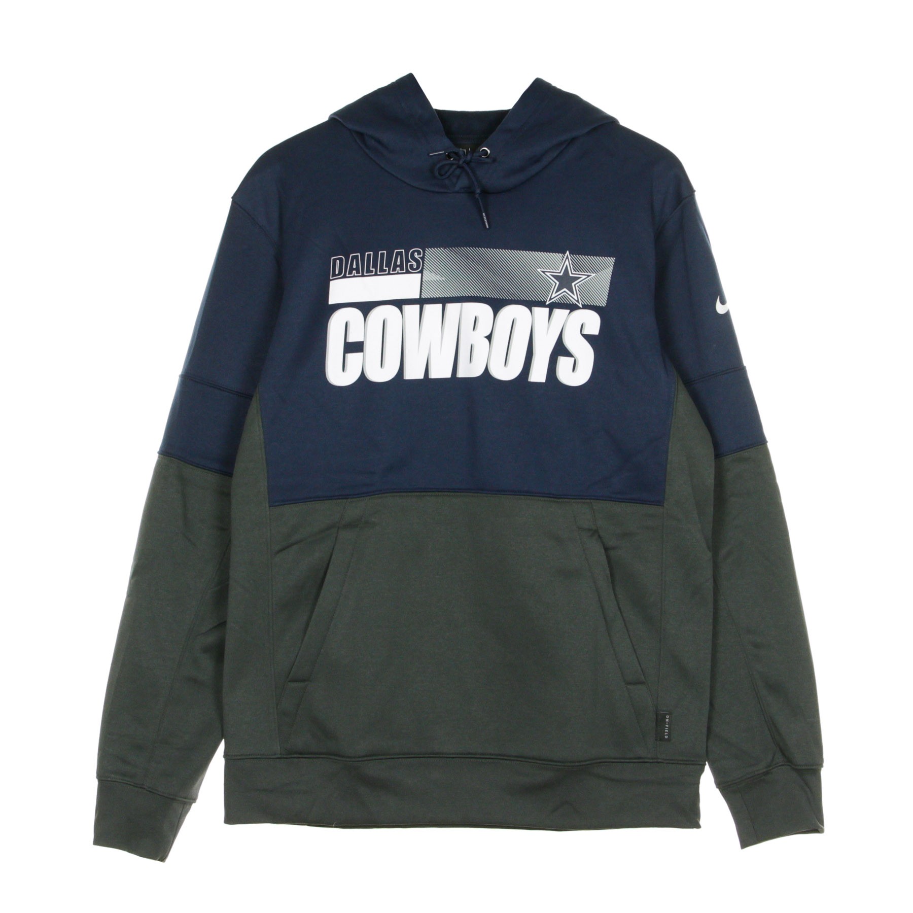 dallas cowboys nike mens team name lockup therma fleece hoodie