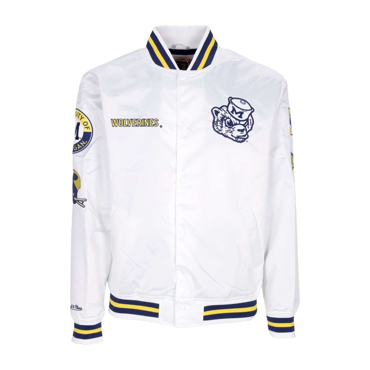 MITCHELL & NESS NCAA HOMETOWN LW SATIN JACKET MICWOL OJBF4986-UMIYYPPPWHIT