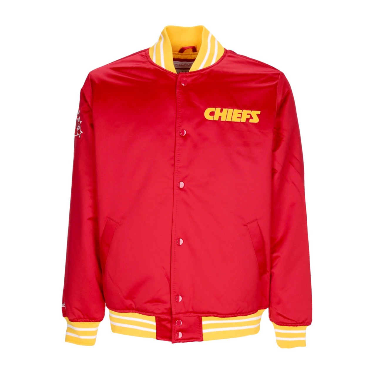 MITCHELL & NESS NFL HEAVYWEIGHT SATIN JACKET KANCHI OJBF3413-KCCYYPPPSCAR