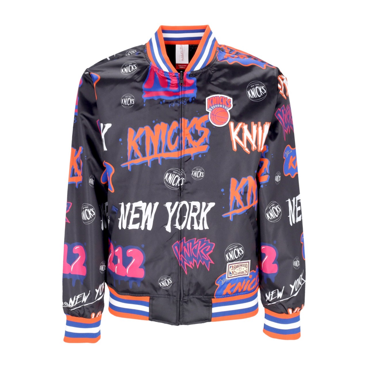 MITCHELL & NESS NBA SLAP STICKER REVERSIBLE JACKET HARDWOOD CLASSICS NEYKNI OJZP4770-NYKYYPPPBLCK