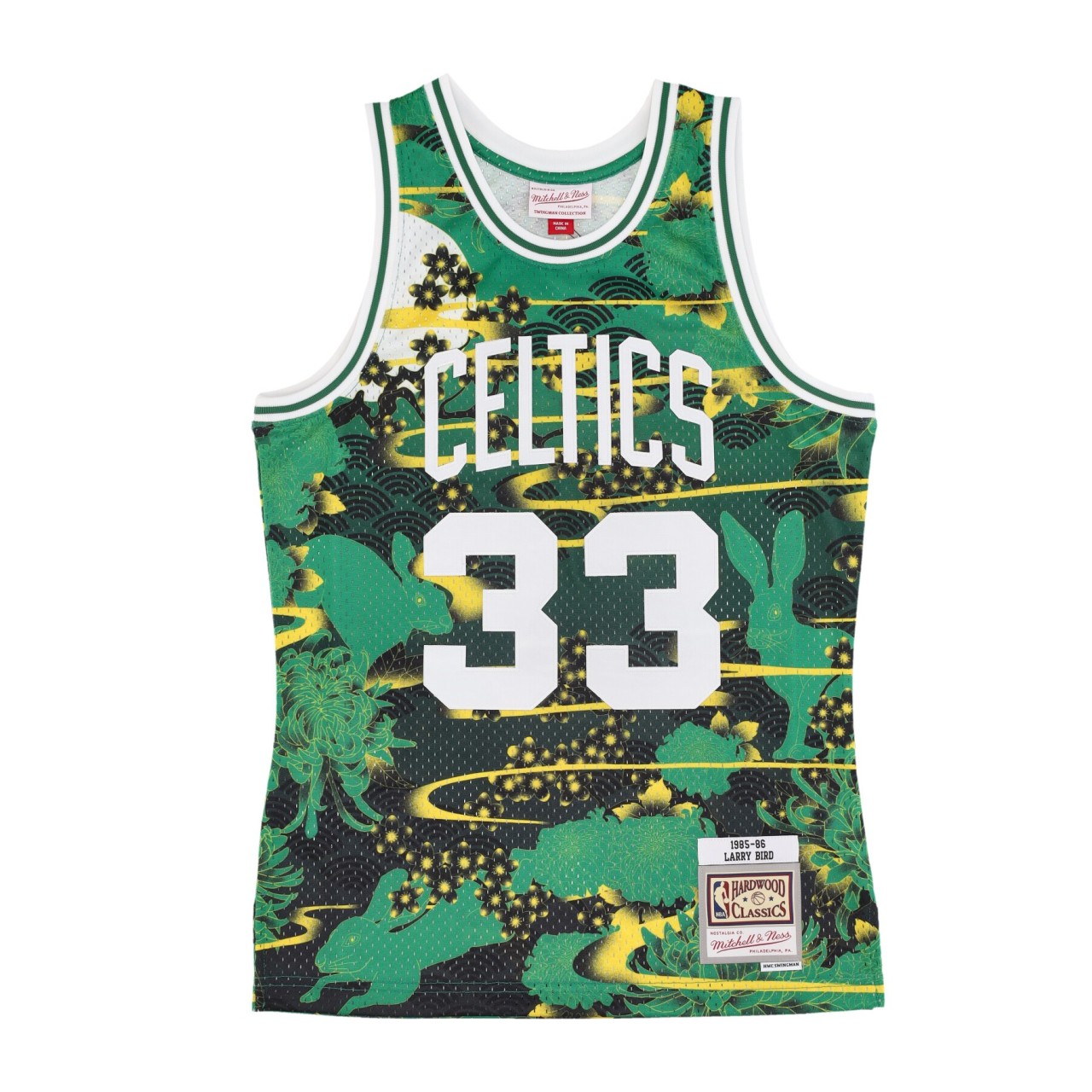 MITCHELL & NESS NBA AH SWINGMAN JERSEY 5.0 HARDWOOD CLASSICS 1985 NO 33 LARRY BIRD BOSCEL SMJY5182-BCE85LBIGNBK