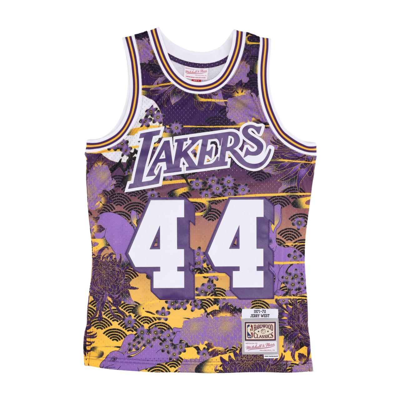 MITCHELL & NESS NBA AH SWINGMAN JERSEY 5.0 HARDWOOD CLASSICS 1971 NO 44 JERRY WEST LOSLAK SMJY5182-LAL71JWEPRYW