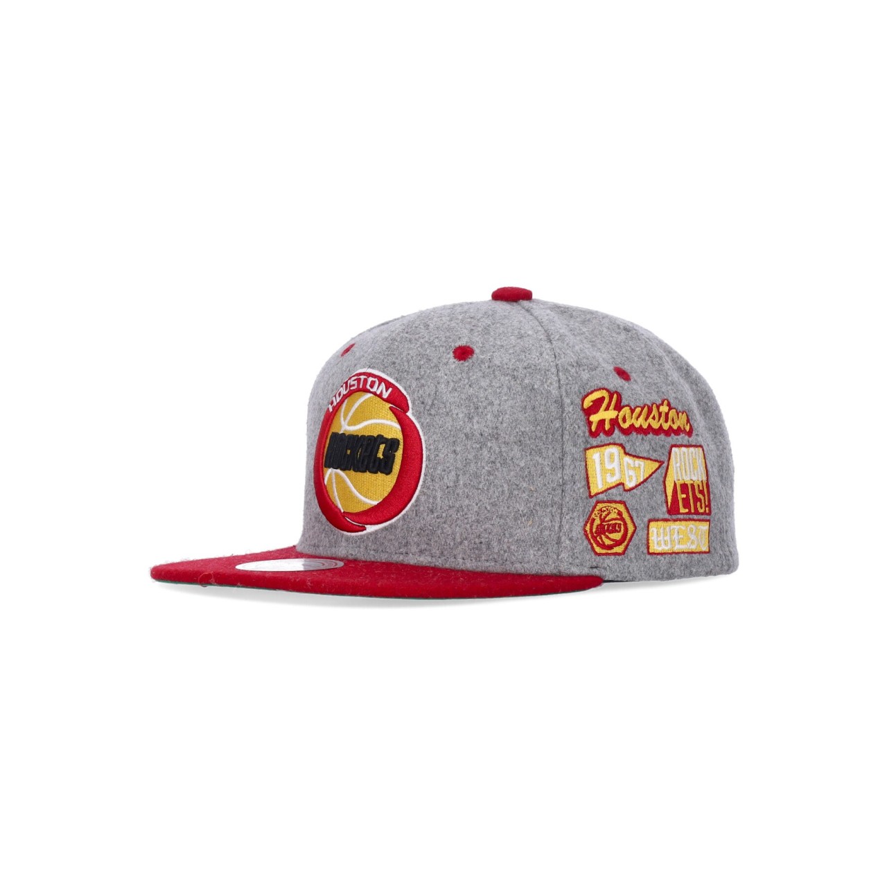 MITCHELL & NESS NBA MELTON PATCH SNAPBACK HARDWOOD CLASSICS HOUROC HHSS4786-HROYYPPPGREY