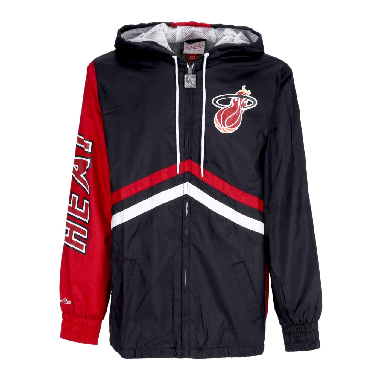 MITCHELL & NESS NBA UNDENIABLE FULL ZIP WINDBREAKER HARDWOOD CLASSICS MIAHEA OJZP3409-MHEYYPPPBLCK