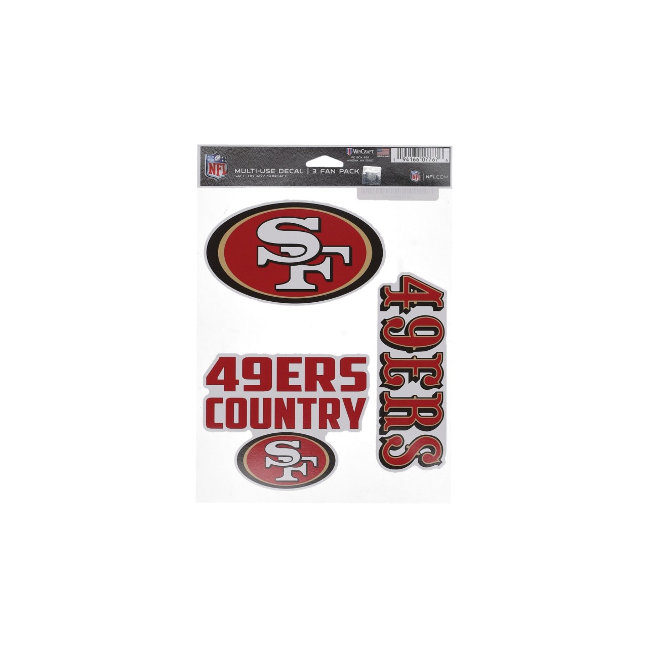 WINCRAFT NFL 5.5 x 7.75” FAN PACK DECALS SAF49E 07767320