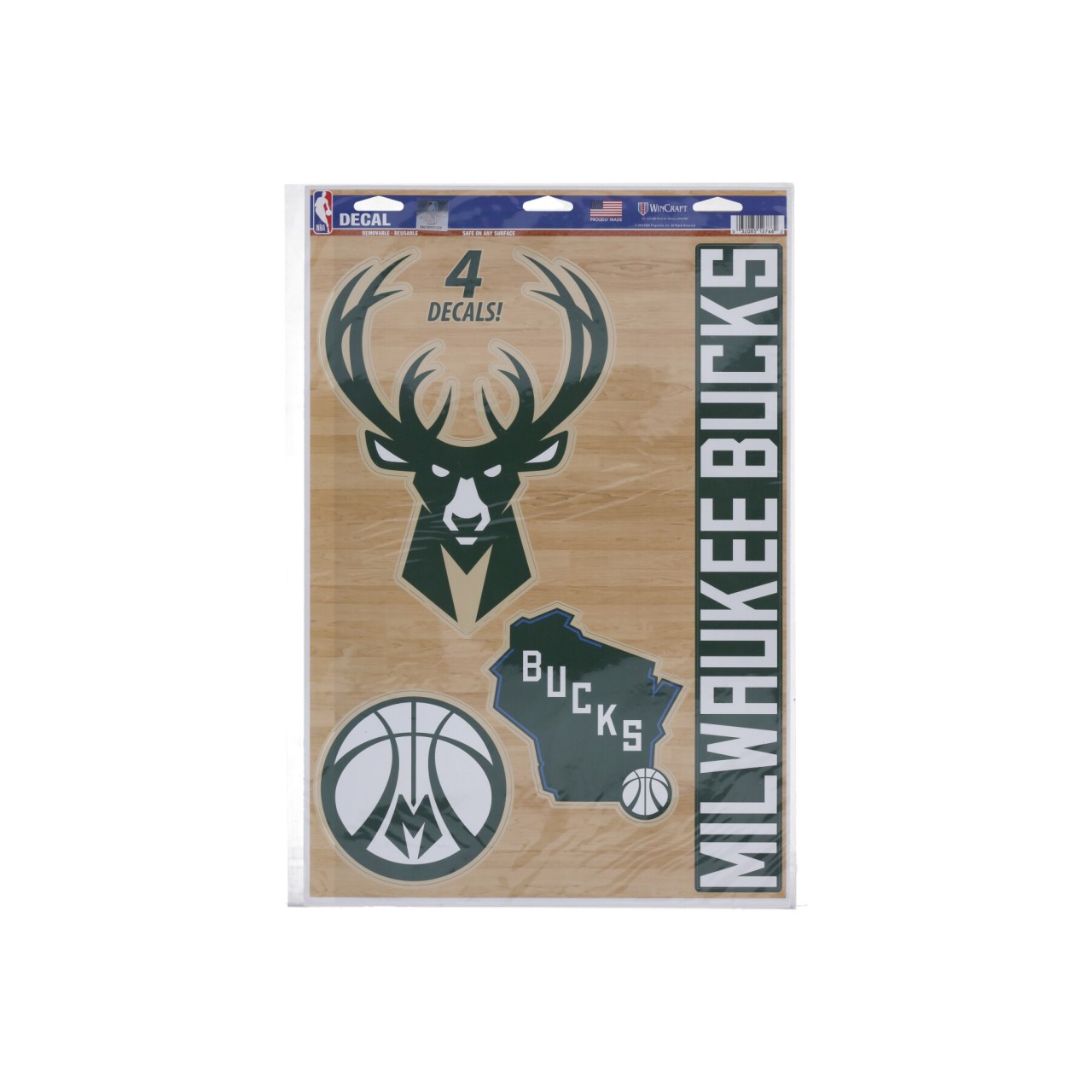 WINCRAFT NBA 11 x 17” MULTI-USE DECAL SHEET MILBUC 12766115
