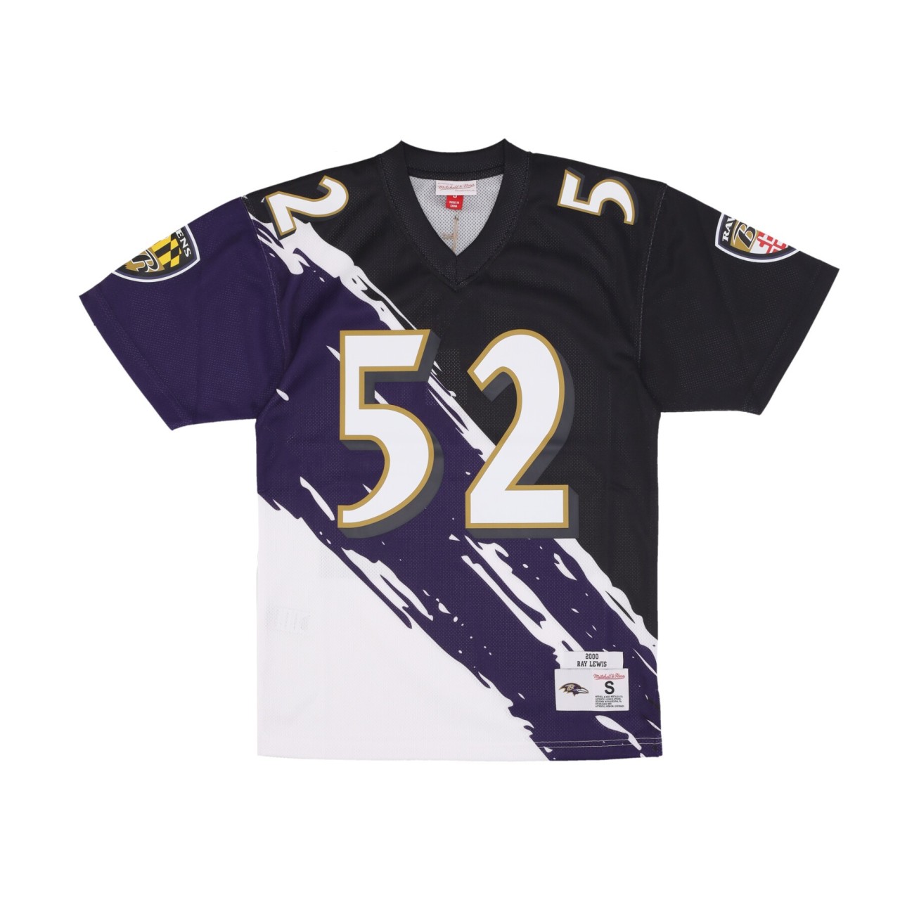 MITCHELL & NESS NFL PAINT BRUSH CREW PULLOVER NO 52 RAY LEWIS BALRAV TNMP5125-BRAYYRLEMTWH