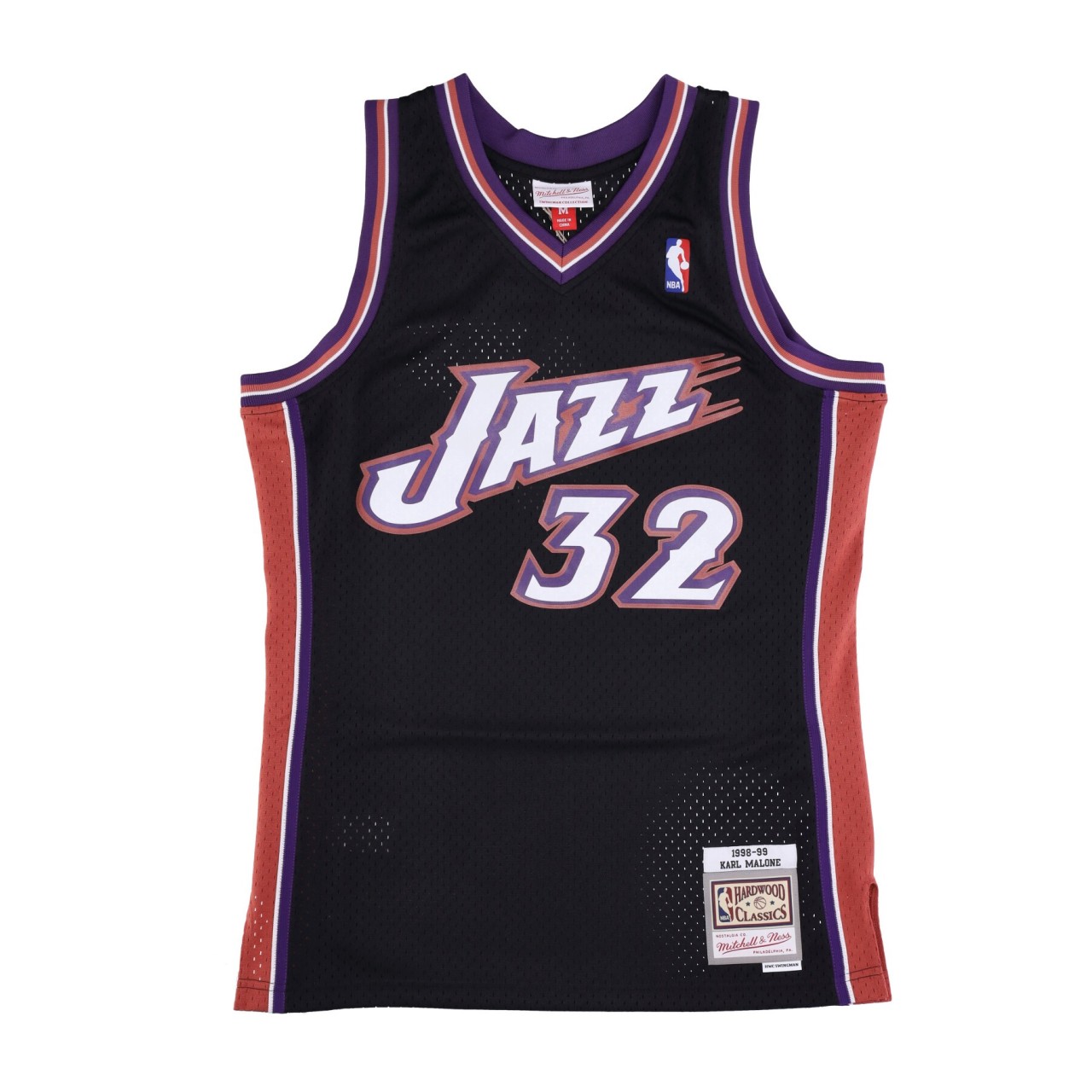 MITCHELL & NESS NBA SWINGMAN JERSEY HARDWOOD CLASSICS NO 32 KARL MALONE 1998-99 UTAJAZ SMJYLG18034-UJABLCK98KMA