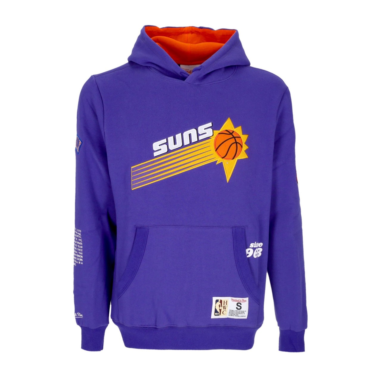 MITCHELL & NESS NBA TEAM ORIGINS FLEECE HOODIE HARDWOOD CLASSICS PHOSUN FPHD4849-PSUYYPPPPURP