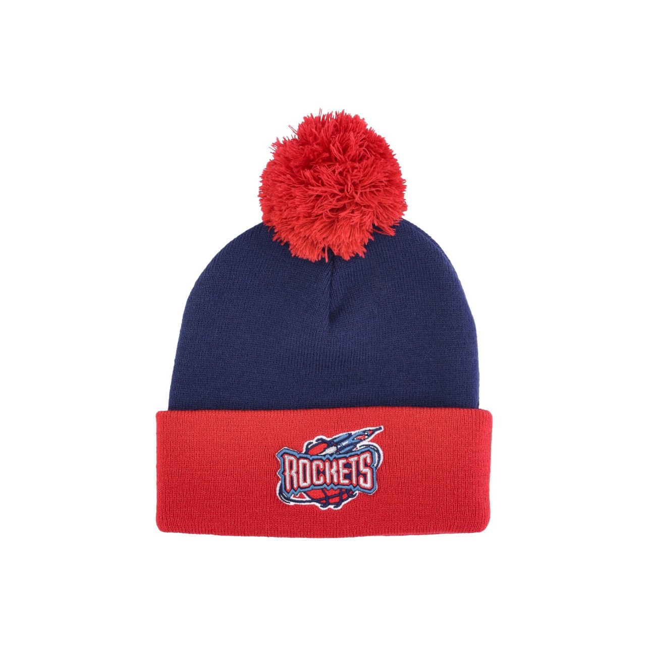 MITCHELL & NESS NBA TWO TONE POM BEANIE HARDWOOD CLASSICS HOUROC HPCK1052-HROYYPPPBLUE