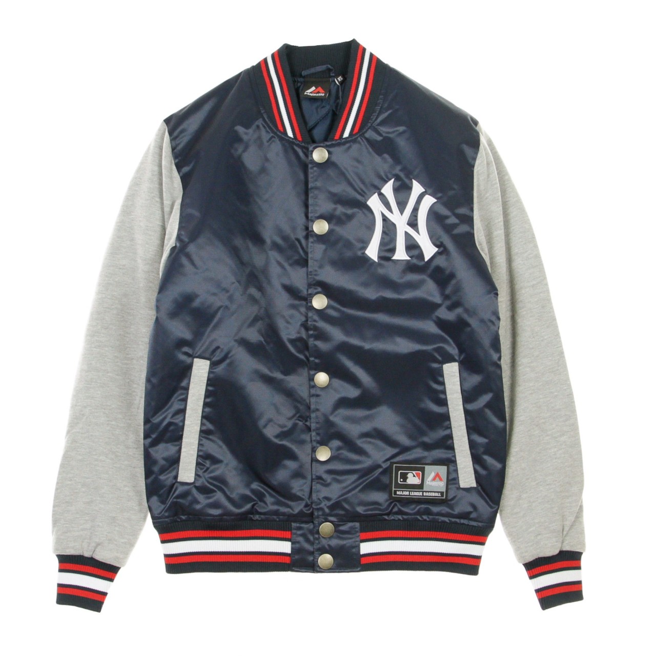 MAJESTIC MLB CREECH MIX FABRIC VARSITY JACKET NEYYAN A6NYY5508