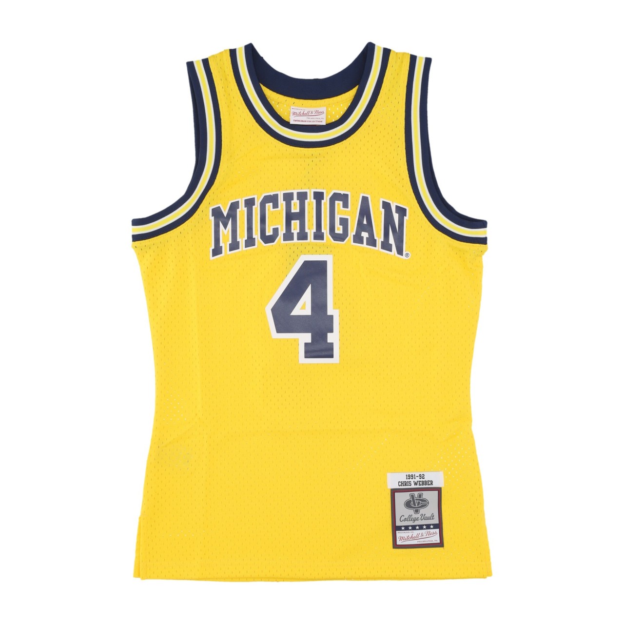 MITCHELL & NESS NCAA MAIZE JERSEY 1991 NO 4 CHRIS WEBBER MICWOL SMJY6223-UMI91CWEYELL