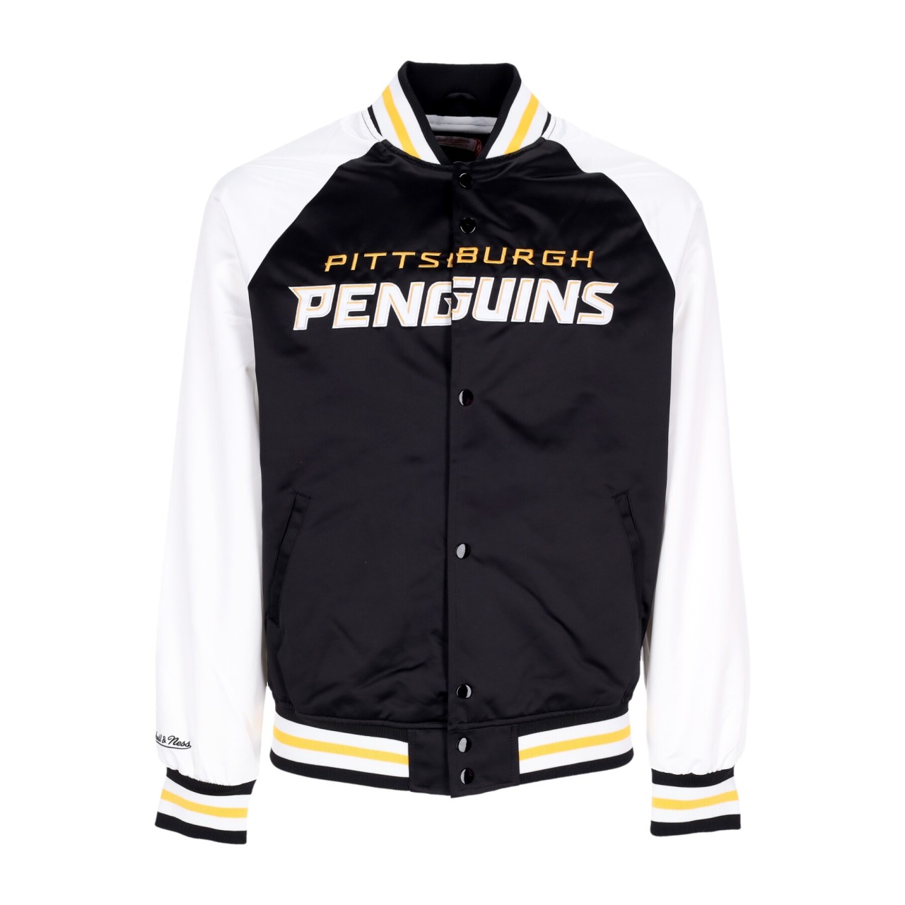 MITCHELL & NESS NHL PRIMETIME LW SATIN JACKET PITPEN OJBF4992-PPEYYPPPBLCK