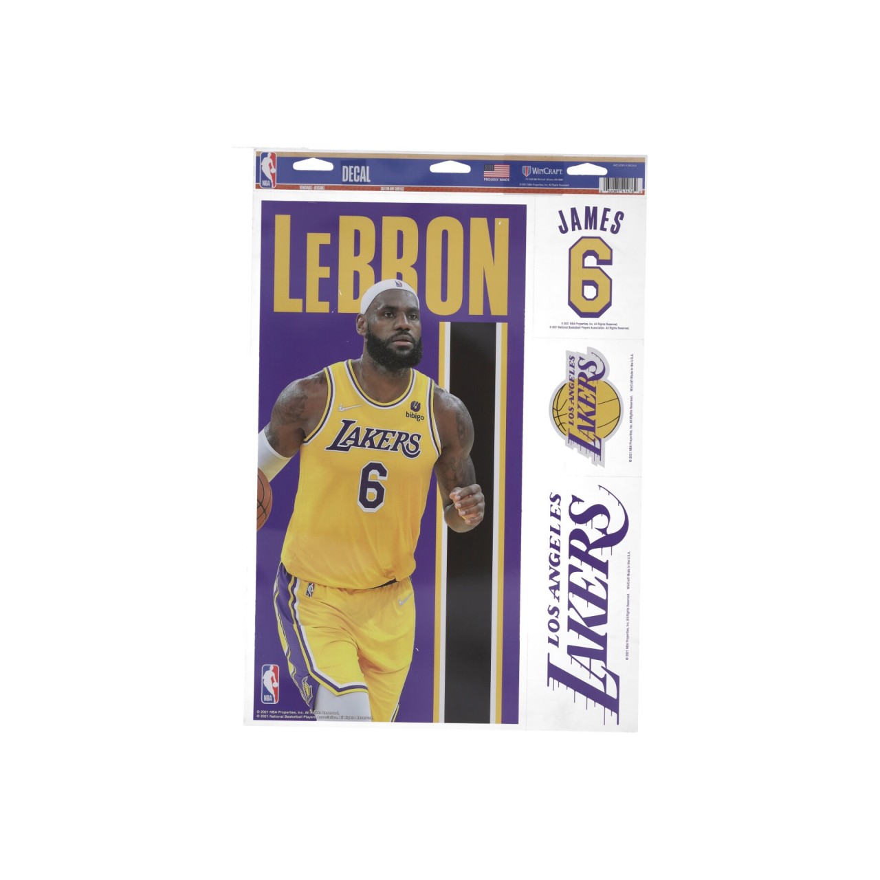 WINCRAFT NBA 11 x 17” MULTI-USE DECAL SHEET NO 6 LEBRON JAMES LOSLAK 41476021