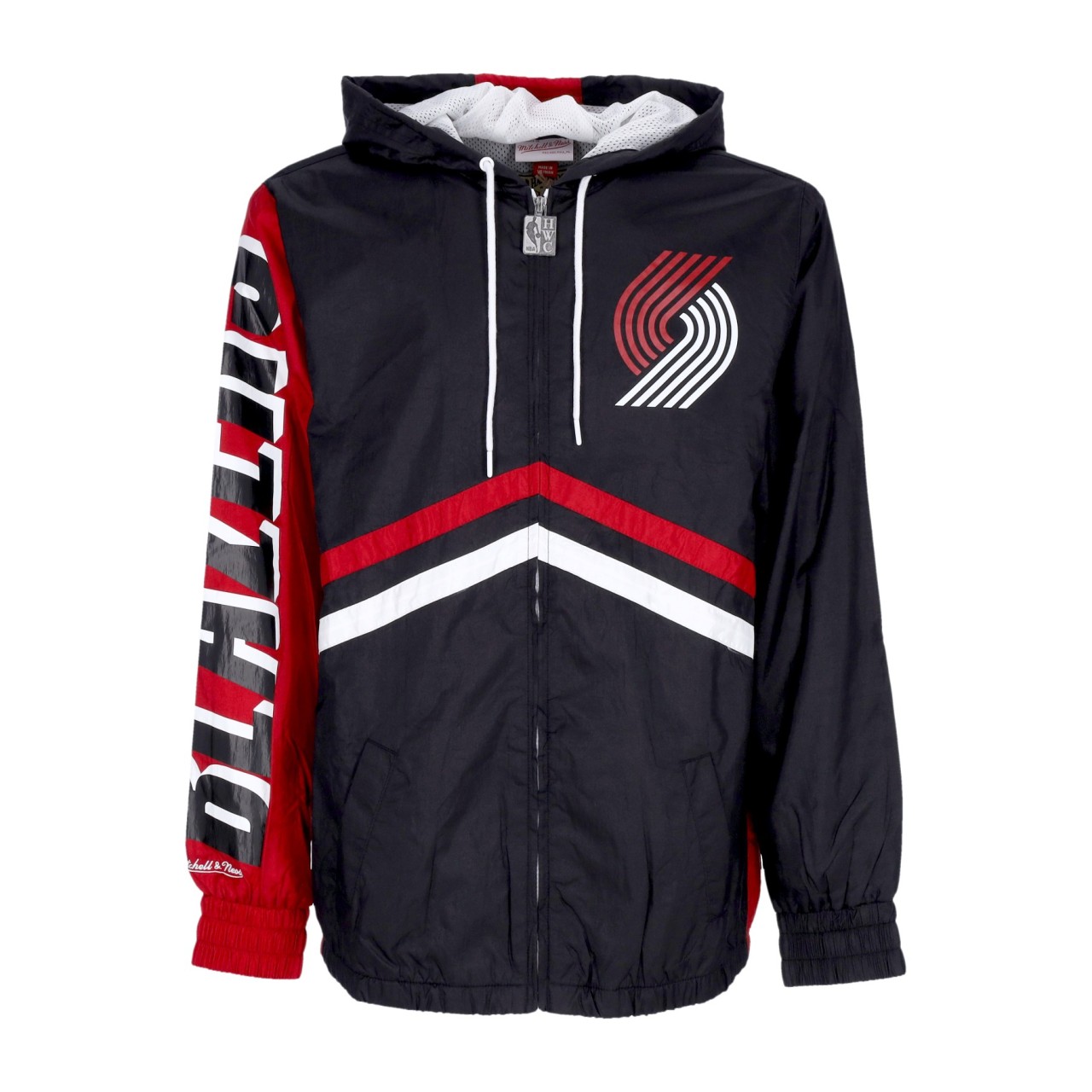 MITCHELL & NESS NBA UNDENIABLE FULL ZIP WINDBREAKER HARDWOOD CLASSICS PORBLA OJZP3409-PTBYYPPPBLCK