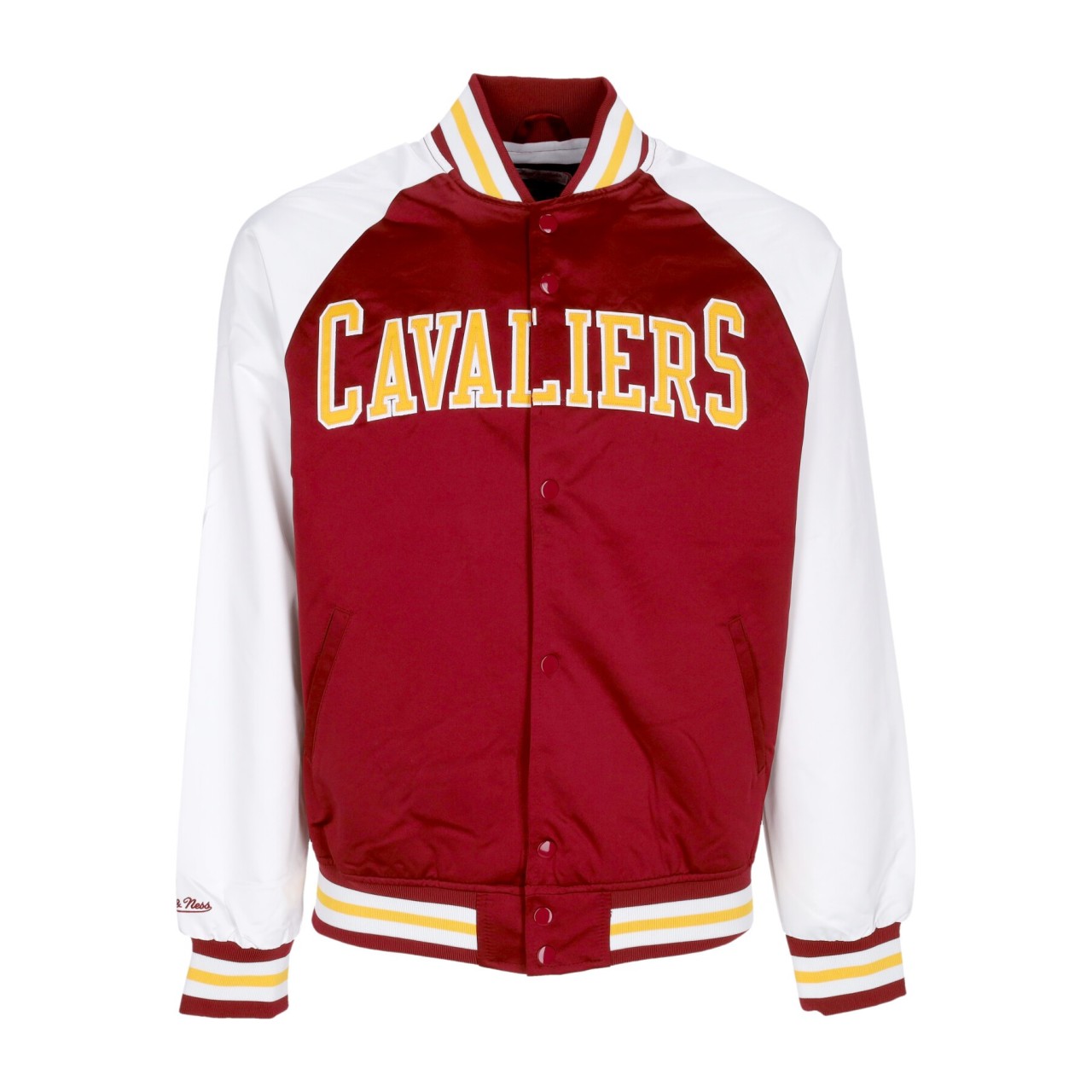 MITCHELL & NESS NBA PRIMETIME LW SATIN JACKET HARDWOOD CLASSICS CLECAV OJBF4992-CCAYYPPPCARD