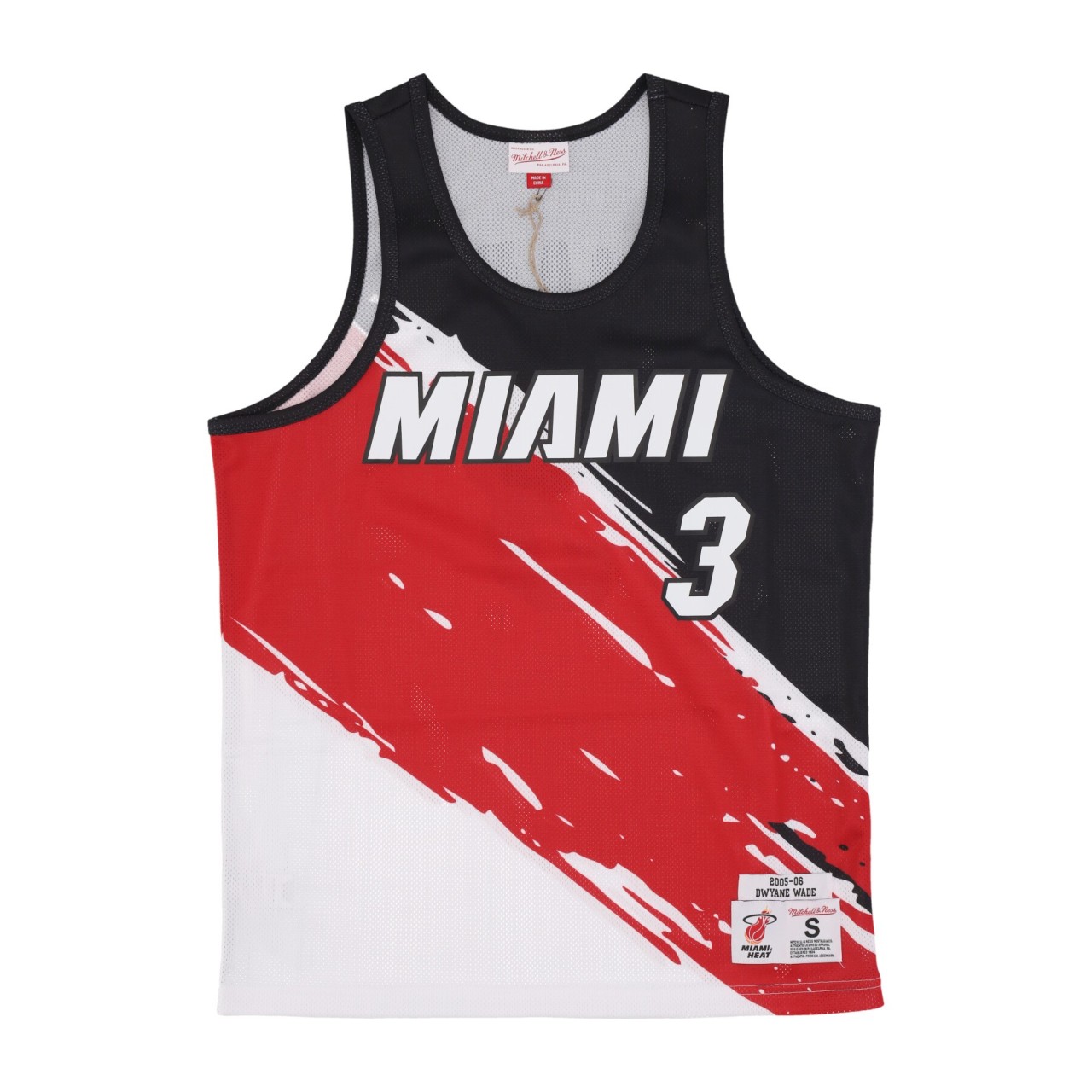 MITCHELL & NESS NBA PAINT BRUSH MESH TANK NO 3 DWYANE WADE MIAHEA TNMK5123-MHEYYDWAMTWH