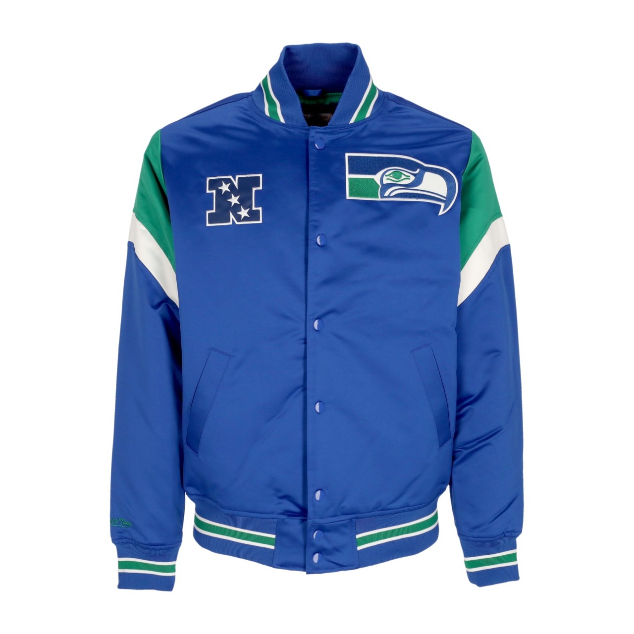 MITCHELL & NESS NFL HEAVYWEIGHT SATIN JACKET SEASEA OJBF5516-SSEYYPPPROYA