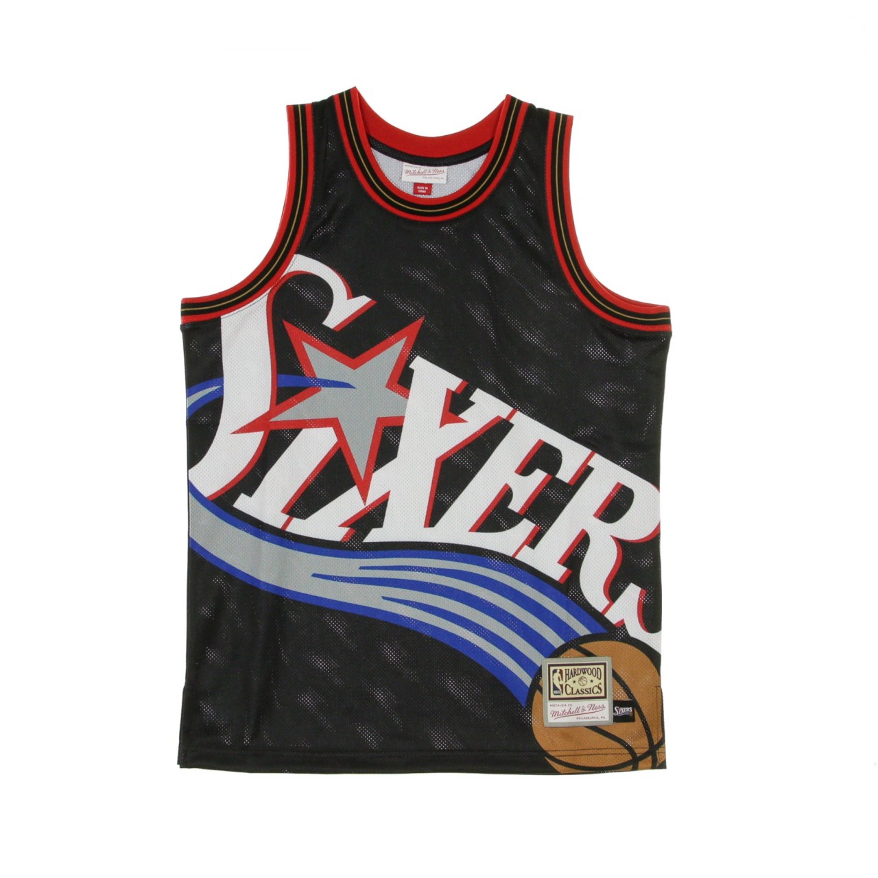 MITCHELL & NESS NBA BIG FACE JERSEY PHI76E SMJYBW19068-P76BLCK