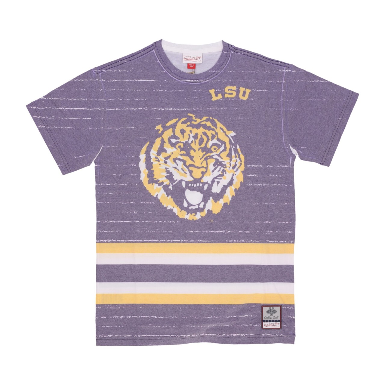 MITCHELL & NESS NCAA JUMBOTRON 3.0 SUBLIMATED TEE LOUTIG TCRW5119-LSUYYPPPMTWH