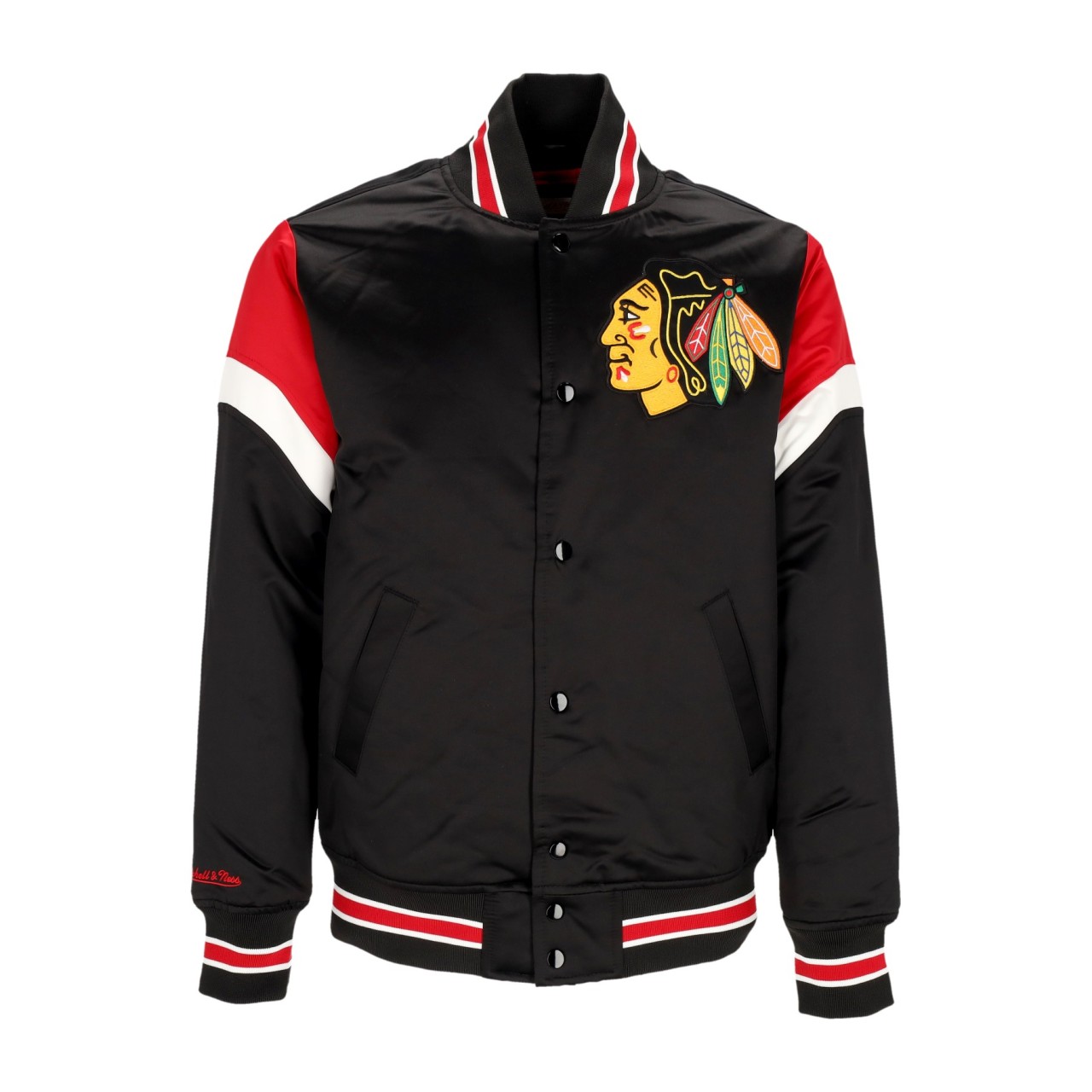 MITCHELL & NESS NHL HEAVYWEIGHT SATIN JACKET CHIBLA OJBF5516-CBHYYPPPBLCK