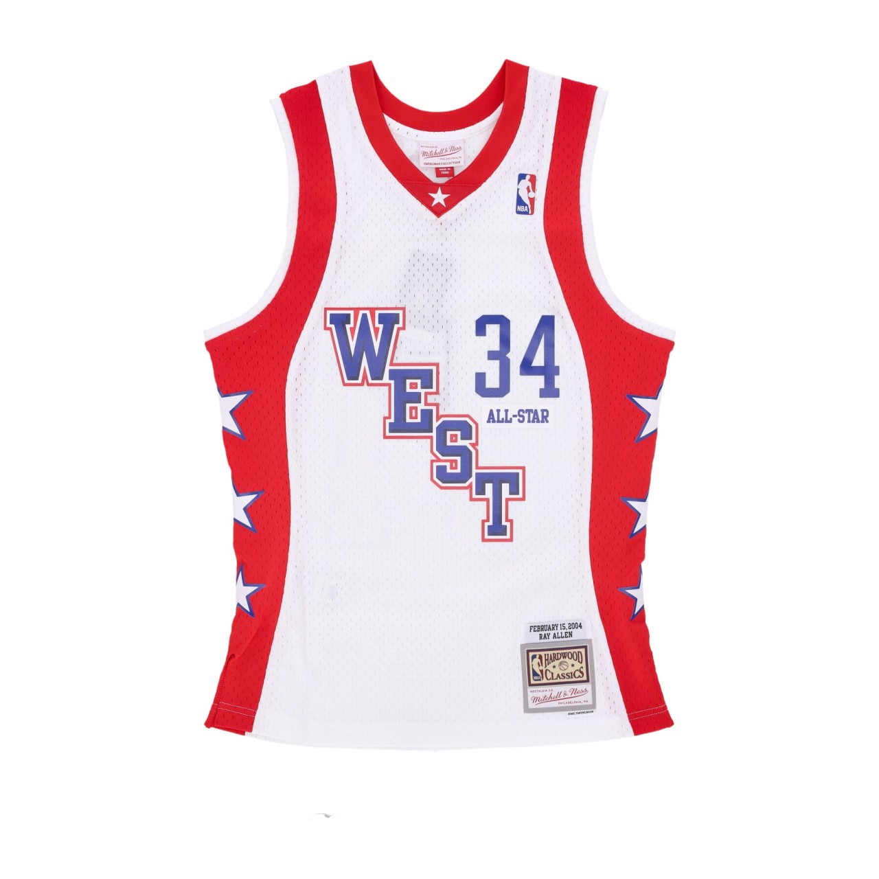 MITCHELL & NESS NBA WHITE JERSEY ALL STAR 2004 NO 34 RAY ALLEN TEAM WEST SMJY7086-ASW04RALWHIT