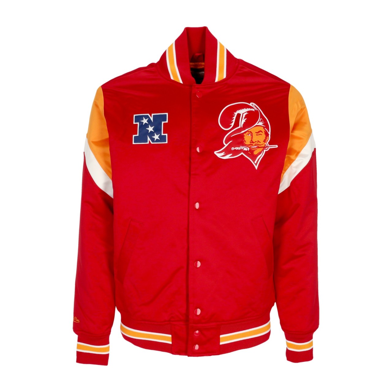 MITCHELL & NESS NFL HEAVYWEIGHT SATIN JACKET TAMBUC OJBF5516-TBBYYPPPSCAR