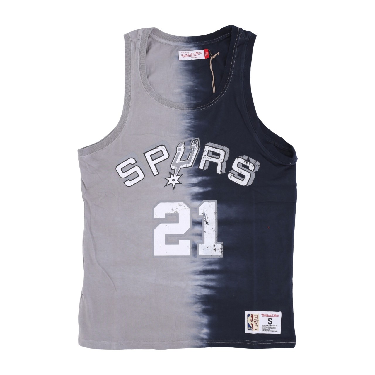 MITCHELL & NESS NBA VERTICAL TIE DYE TANK HARDWOOD CLASSICS NO 21 TIM DUNCAN SAASPU TTNK3206-SASYYTDUBKGY