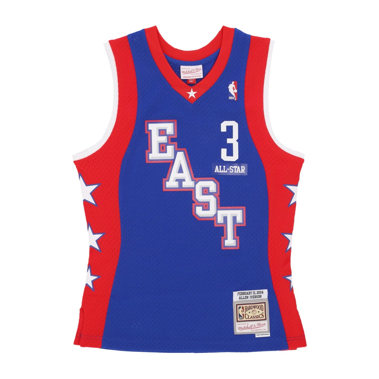 MITCHELL & NESS NBA DARK JERSEY ALL STAR 2004 NO 3 ALLEN IVERSON TEAM EAST SMJY7077-ASE04AIVROYA