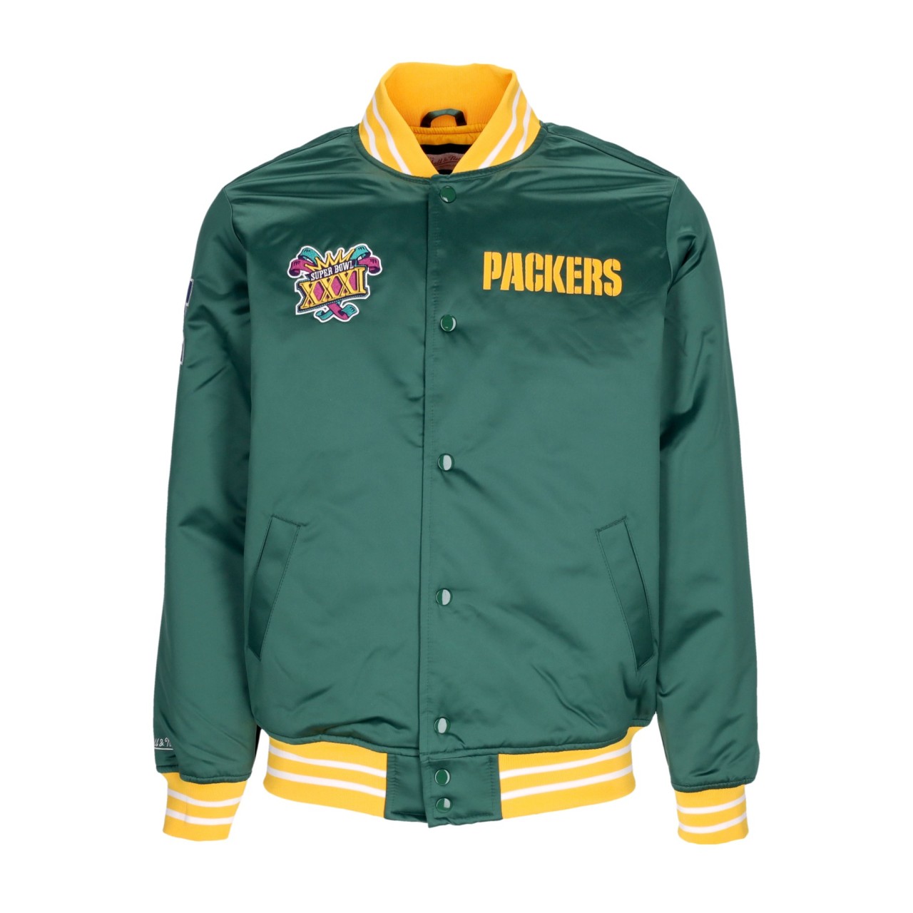 MITCHELL & NESS NFL HEAVYWEIGHT SATIN JACKET GREPAC OJBF3413-GBPYYPPPDKGN