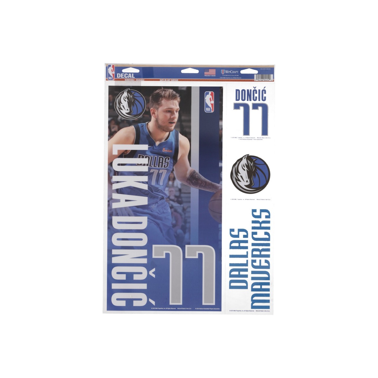 WINCRAFT NBA 11 x 17” MULTI-USE DECAL SHEET NO 77 LUKA DONCIC DALMAV 04452219