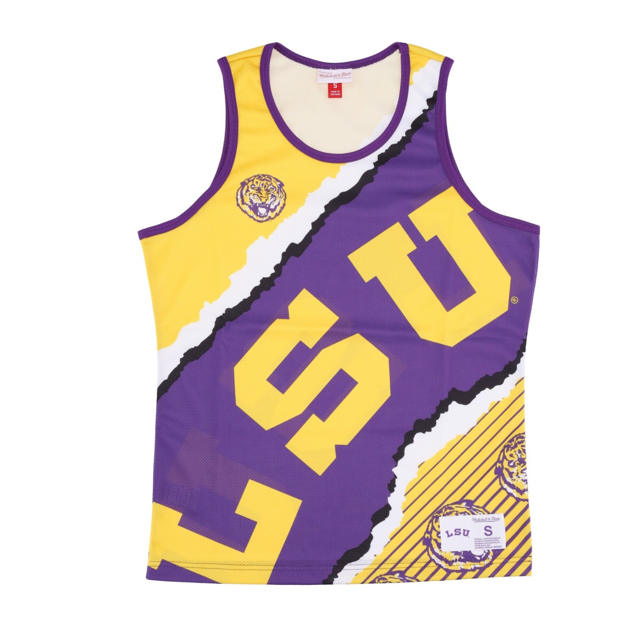 MITCHELL & NESS NCAA JUMBOTRON 2.0 MESH TANK LOUTIG TMTK1232-LSUYYPPPPRGD