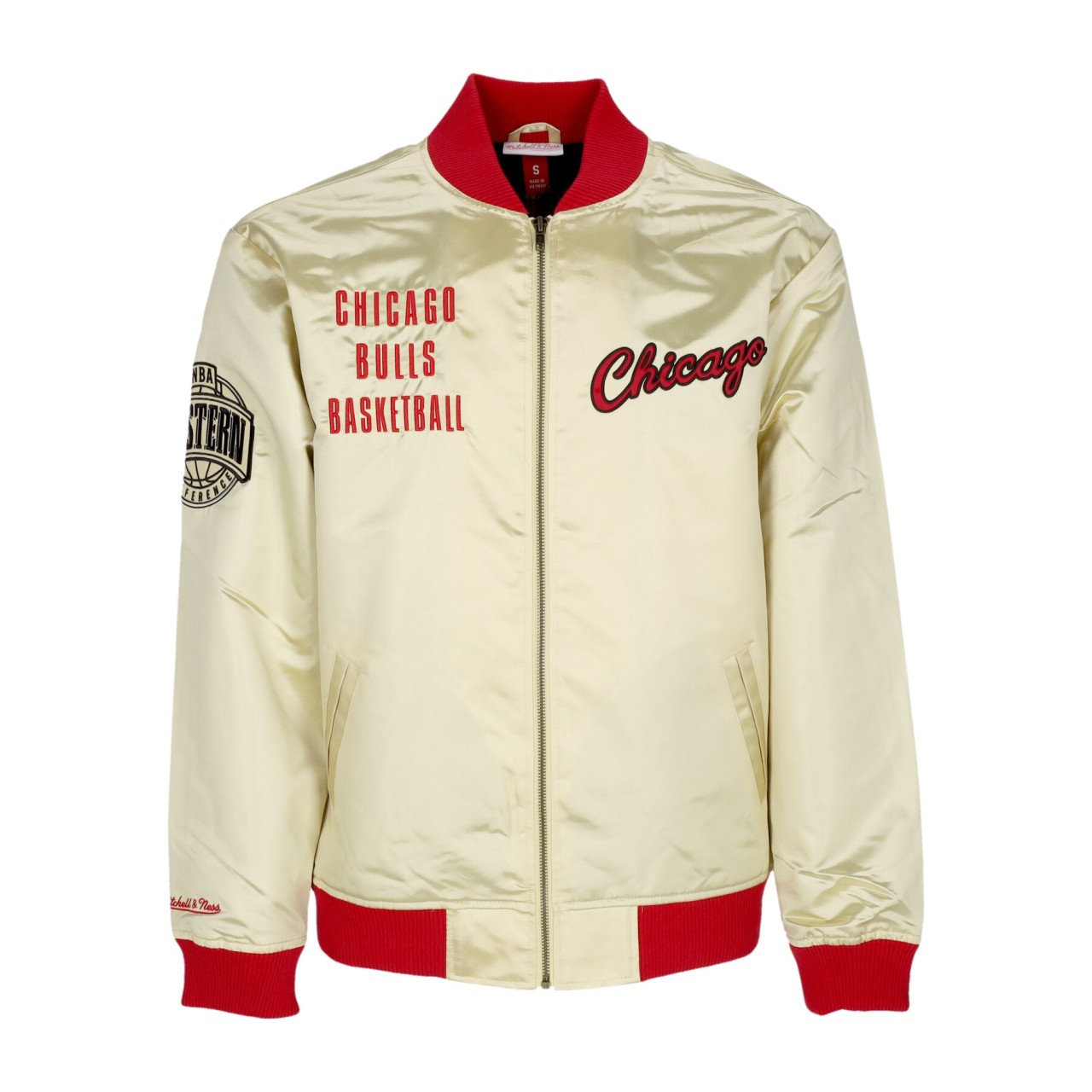 MITCHELL & NESS NBA TEAM OG 2.0 LIGHTWEIGHT SATIN JACKET VINTAGE LOGO CHIBUL OJZP7094-CBUYYPPPGOLD