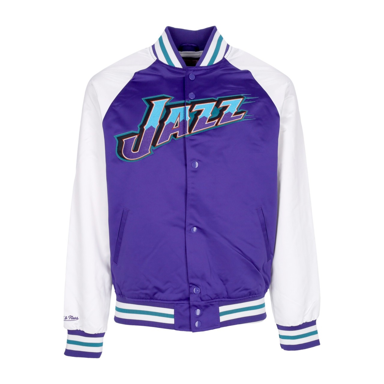 MITCHELL & NESS NBA PRIMETIME LW SATIN JACKET HARDWOOD CLASSICS UTAJAZ OJBF4992-UJAYYPPPPURP