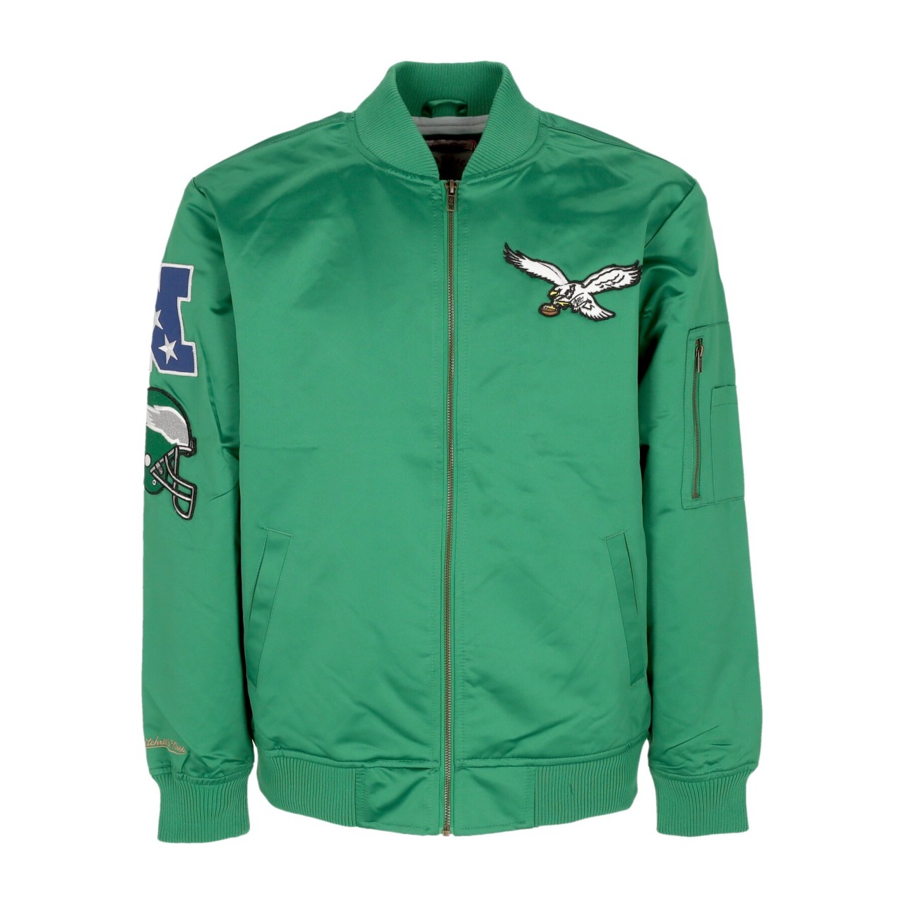 MITCHELL & NESS NFL LIGHTWEIGHT SATIN BOMBER PHIEAG SJKT6599-PEAYYPPPKYGN