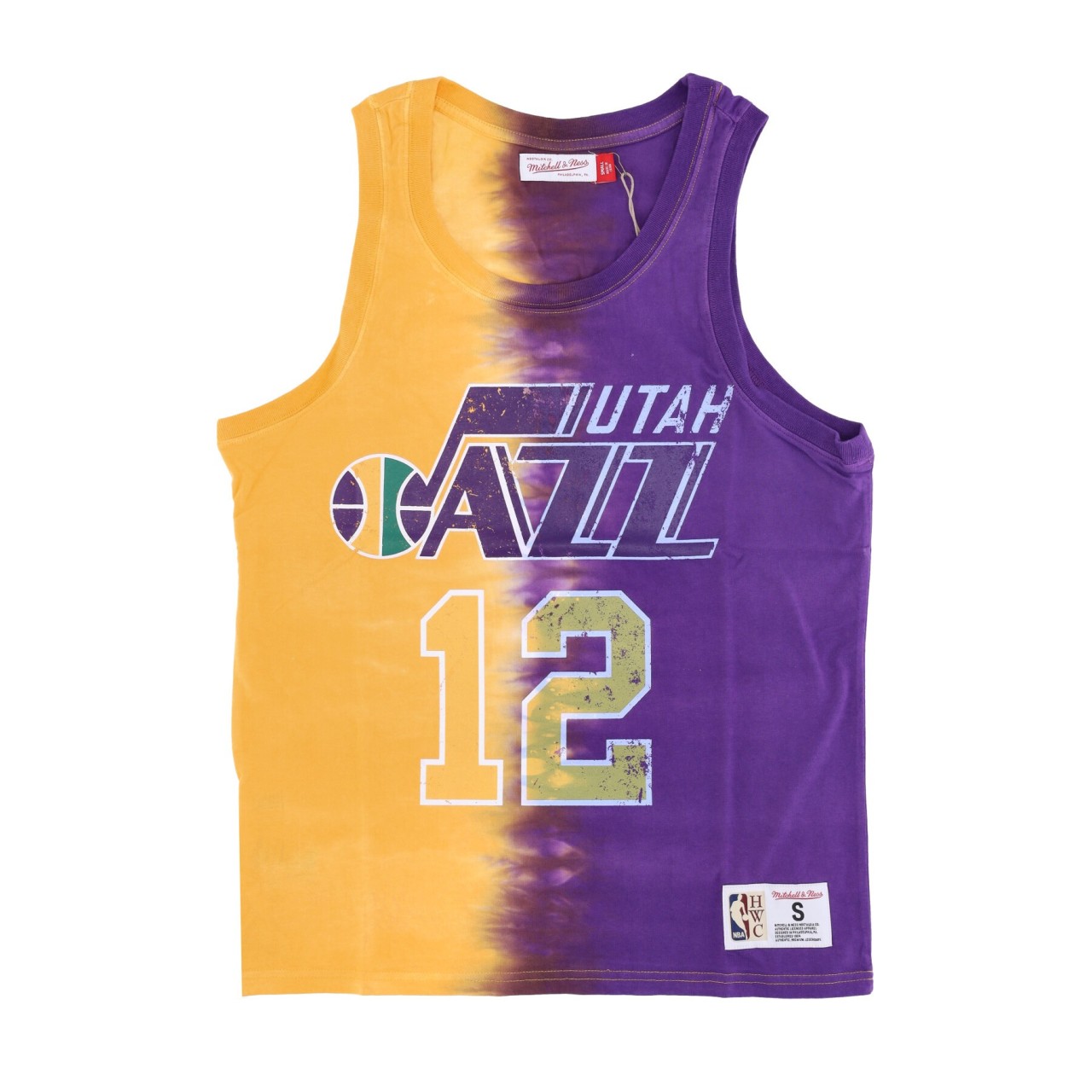 MITCHELL & NESS NBA VERTICAL TIE DYE TANK HARDWOOD CLASSICS NO 12 JOHN STOCKTON UTAJAZ TTNK3206-UJAYYJSTYWPR