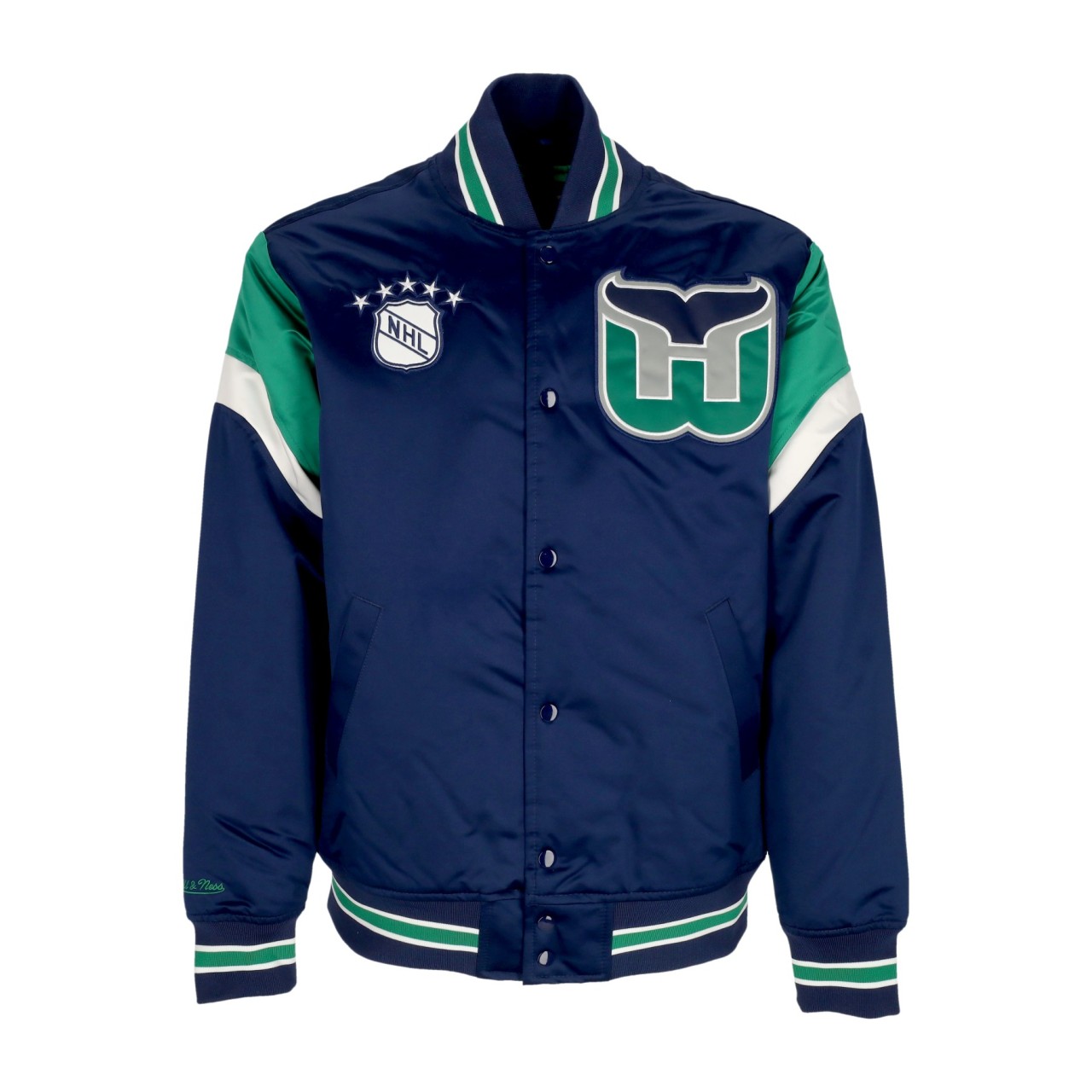 MITCHELL & NESS NHL HEAVYWEIGHT SATIN JACKET HARWHA OJBF5516-HWHYYPPPROYA