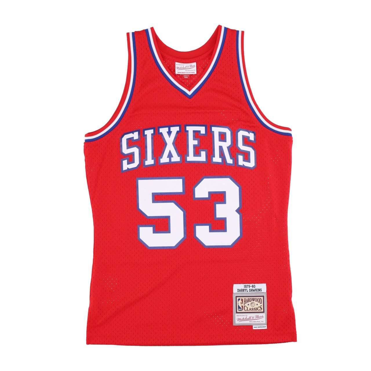 MITCHELL & NESS NBA DARK JERSEY HARDWOOD CLASSICS NO 53 DARRYL DAWKINS 1979-80 PHI76E SMJY4189-P7679DDWUNRD