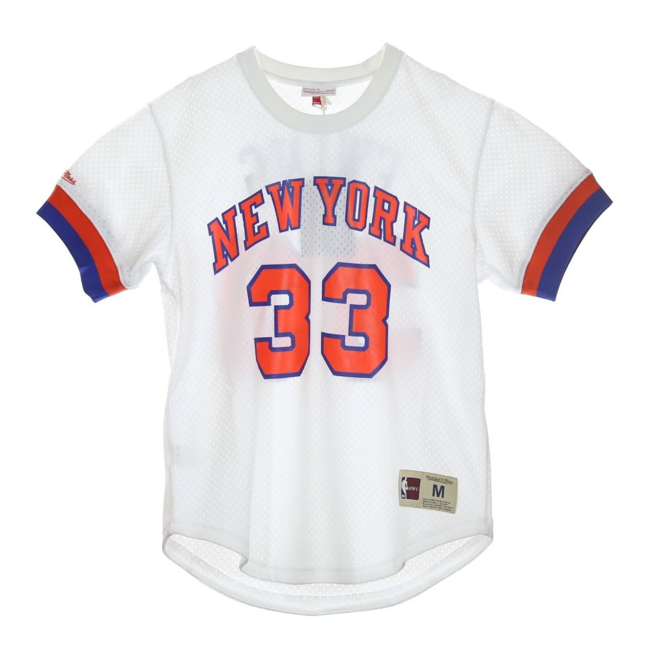 MITCHELL & NESS NBA N &amp; N MESH CREWNECK PATRICK EWING NEYKNI BA84X6-NYK-W-CCX