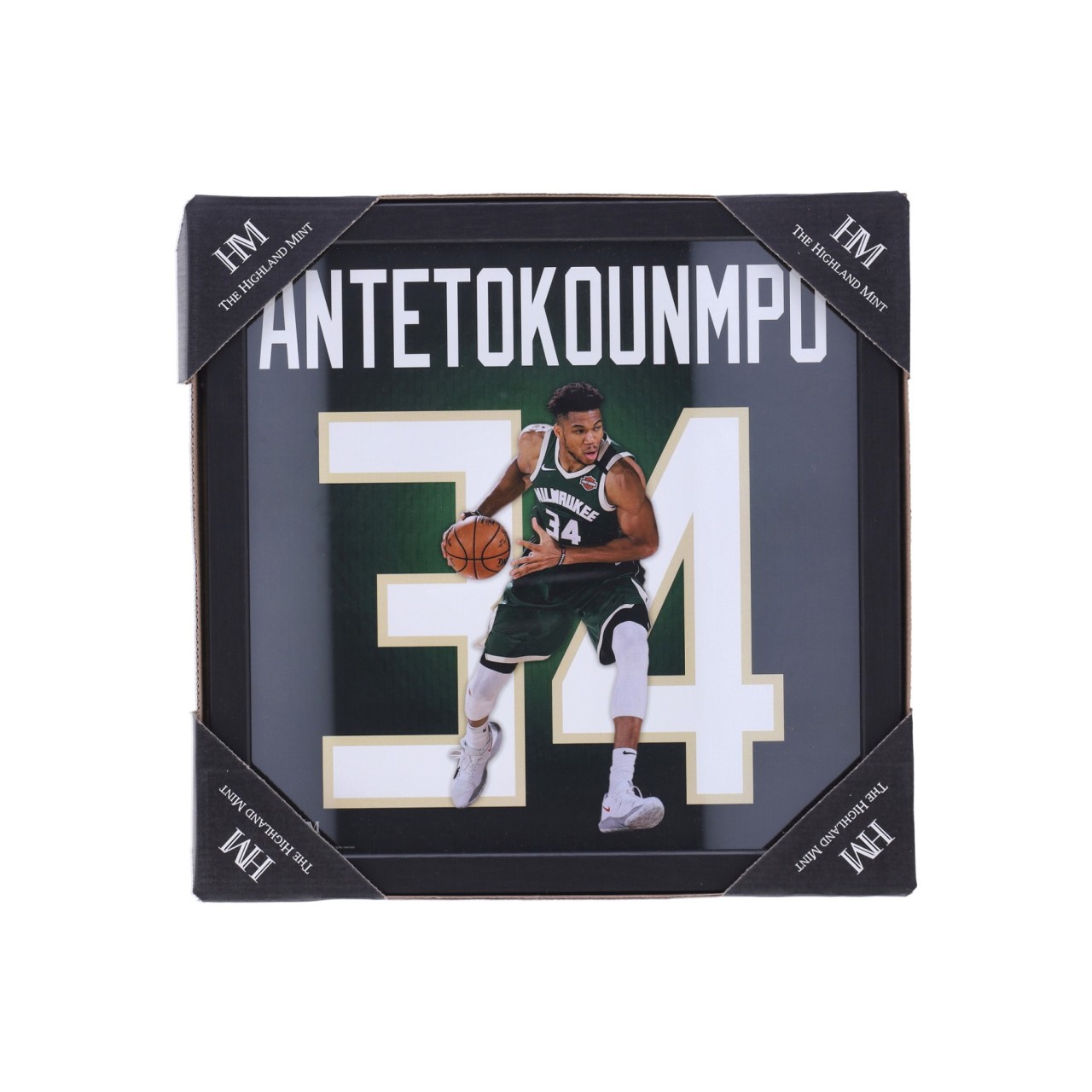 THE HIGHLAND MINT NBA NO 34 GIANNIS ANTETOKOUNMPO IMPACT JERSEY FRAME MILBUC PHOTO15157K