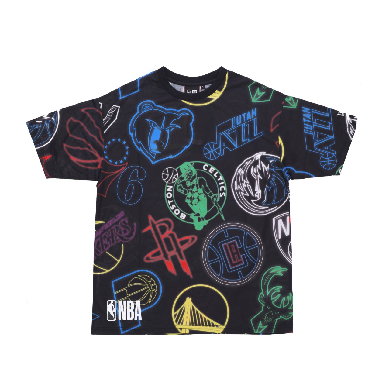 NEW ERA NBA ALL OVER PRINT NEON TEE 60292339