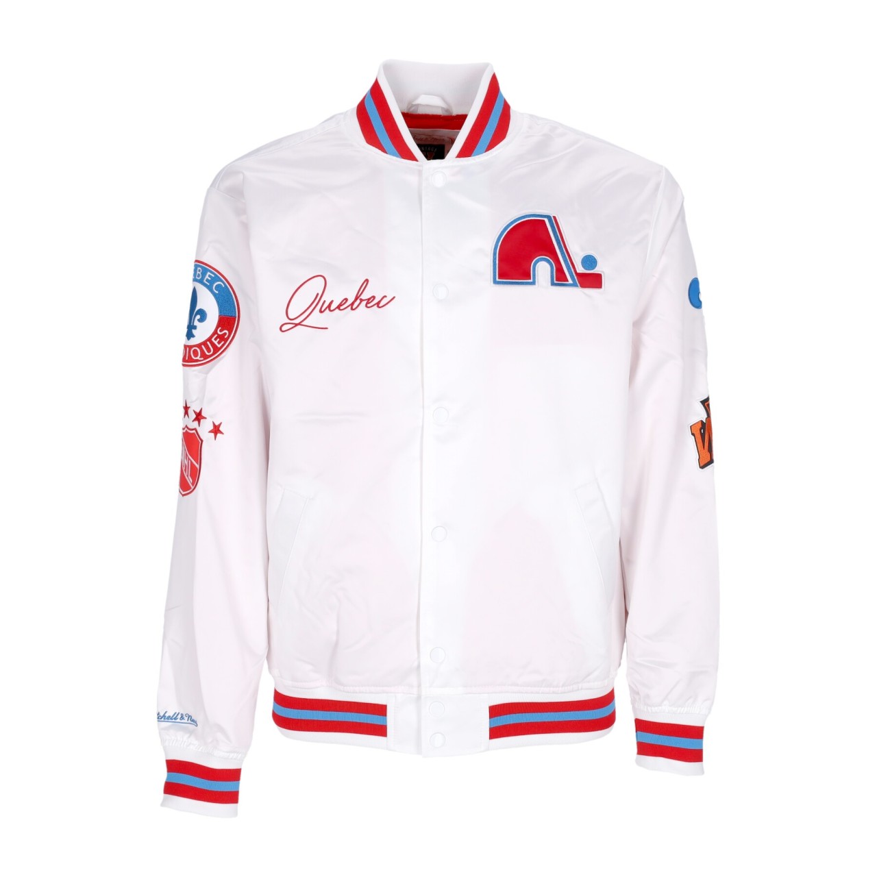 MITCHELL & NESS NHL HOMETOWN LW SATIN JACKET QUENOR OJBF4986-QNOYYPPPWHIT