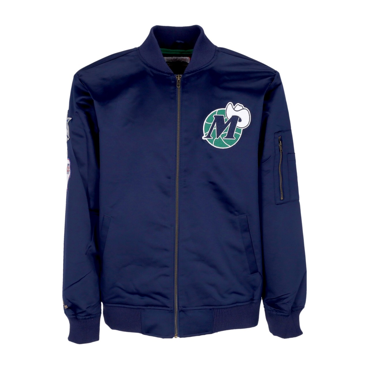 MITCHELL & NESS NBA LIGHTWEIGHT SATIN BOMBER DALMAV SJKT6599-DMAYYPPPNAVY